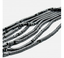 Нить гематит черный квадрат грань 6*6мм