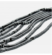 Нить гематит черный квадрат грань 6*6мм