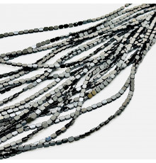 Нить гематит черный загругленный прямоугольник 4*5мм