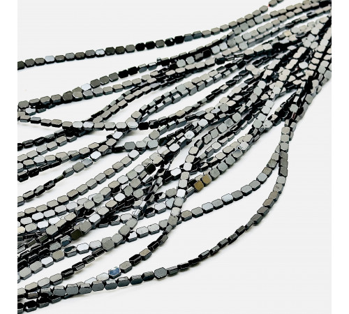 Нить гематит черный загругленный прямоугольник 4*5мм