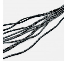 Нить гематит черный загругленный прямоугольник 3*8мм