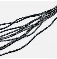 Нить гематит черный загругленный прямоугольник 3*8мм