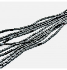 Нить гематит черный загругленный прямоугольник 4*10мм