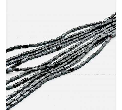Нить гематит черный загругленный прямоугольник 4*10мм