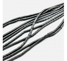 Нить гематит черный цилиндр 5*8мм