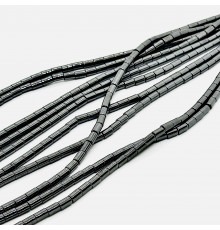 Нить гематит черный цилиндр 5*8мм