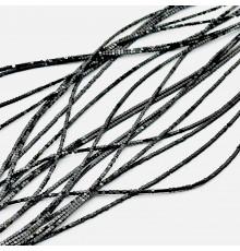 Нить гематит черный закругленный куб 1*1мм