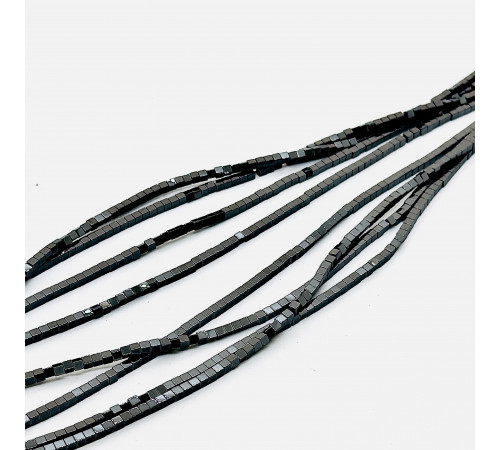 Нить гематит черный куб 3*3мм