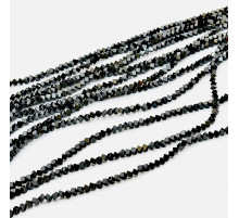 Нить гематит черный куб под наклоном 3*3мм