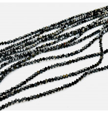 Нить гематит черный куб под наклоном 3*3мм