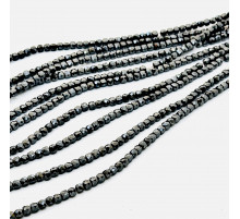 Нить гематит черный куб грань 5*5мм