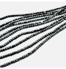 Нить гематит черный куб грань 5*5мм
