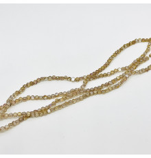 Нить алмазное стекло бежевый круг грань 4*4мм