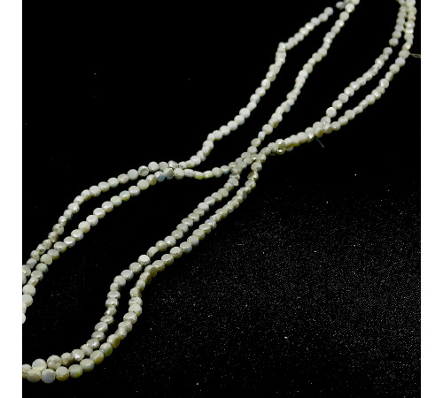 Нить алмазное стекло белый круг грань 4*4мм