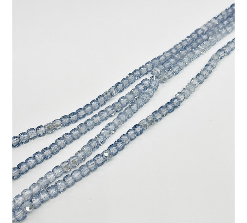 Нить алмазное стекло голубо-серый куб грань 6*6мм