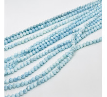 Нить алмазное стекло голубой биконус грань 5*5мм