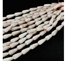 Нить кварц розовый капля 10*25мм