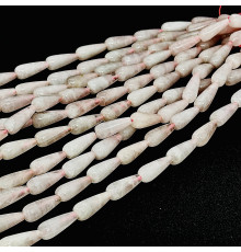 Нить кварц розовый капля 10*25мм