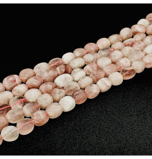 Нить кварц розовый окат 14*19мм