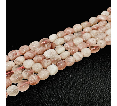 Нить кварц розовый окат 14*19мм