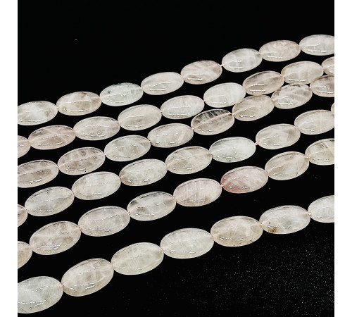 Нить кварц розовый овал 17*25мм