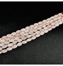 Нить кварц розовый овал 10*14мм