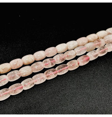 Нить кварц розовый бочонок 13*18мм