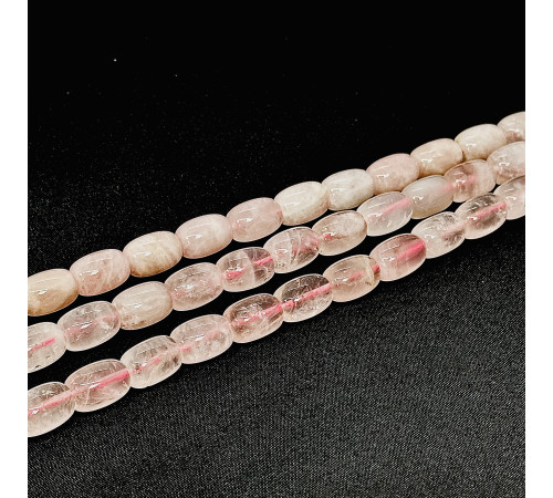Нить кварц розовый бочонок 13*18мм