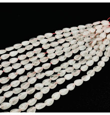 Нить кварц розовый капля 10*14мм