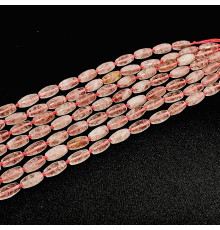 Нить кварц розовый бочонок грань 8*15мм
