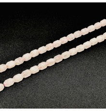 Нить кварц розовый бочонок грань 10*14мм