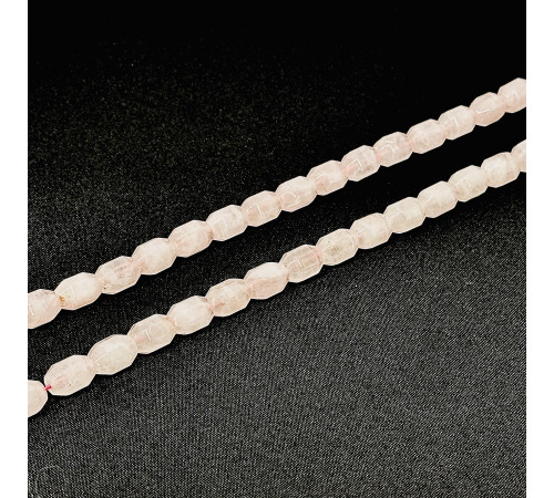 Нить кварц розовый бочонок грань 10*14мм