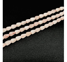 Нить кварц розовый капля 10*15мм