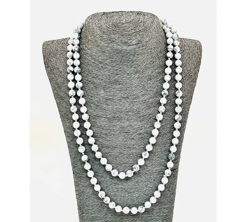 Бусы агат кахолонг белый 8мм