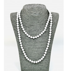 Бусы агат кахолонг белый прессованный 8мм