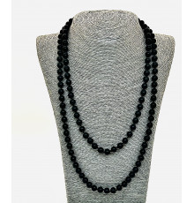 Бусы агат матированный черный 8мм