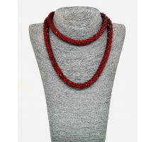 Бусы-жгут алмазное стекло красный биконус грань 4мм