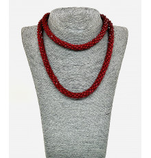 Бусы-жгут алмазное стекло красный биконус грань 4мм