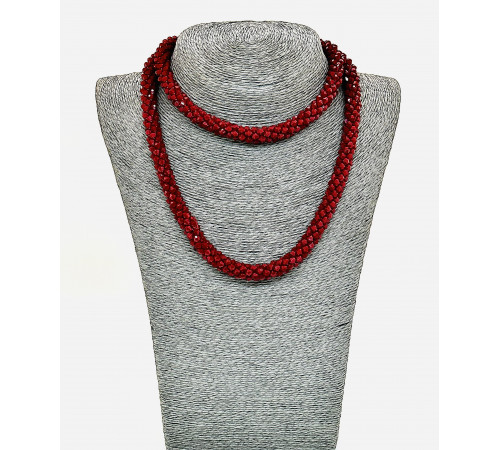 Бусы-жгут алмазное стекло красный биконус грань 4мм