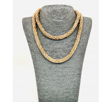 Бусы-жгут алмазное стекло бежевый биконус грань 4мм