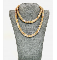 Бусы-жгут алмазное стекло бежевый биконус грань 4мм