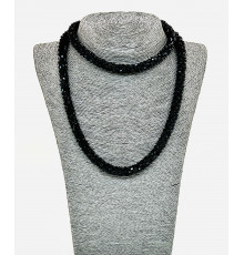 Бусы-жгут алмазное стекло черный биконус грань 4мм