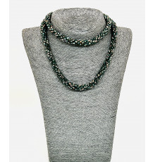 Бусы-жгут алмазное стекло зеленый биконус грань 4мм