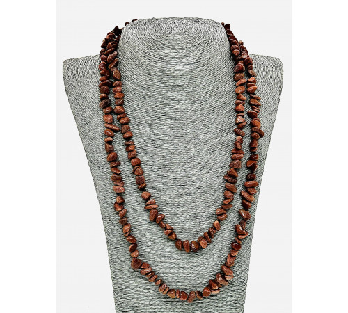 Бусы авантюрин коричневый синтетика крошка 5*9мм