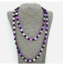 Бусы перламутр, алмазное стекло фиолетовый 11, 8мм