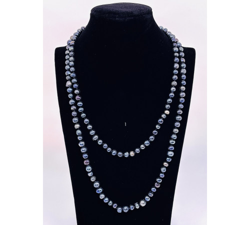 Бусы пресноводный жемчуг черный 8мм