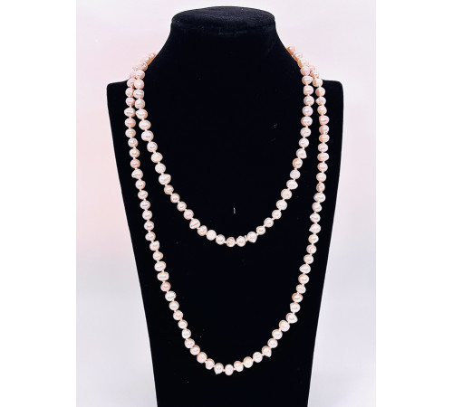 Бусы пресноводный жемчуг персиковый 8мм