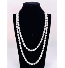 Бусы пресноводный жемчуг белый 8*10мм