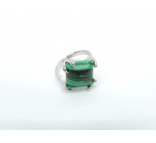 Кольцо малахит имитация ромб 12*12мм