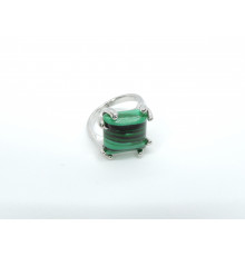 Кольцо малахит имитация ромб 12*12мм